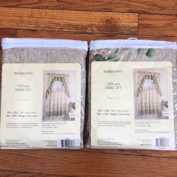 Window Curtains (2 Sets) Floral - Picture 2 of 3